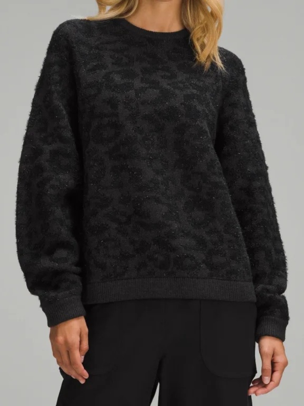 LULULEMON Black Cheetah Print Sweater